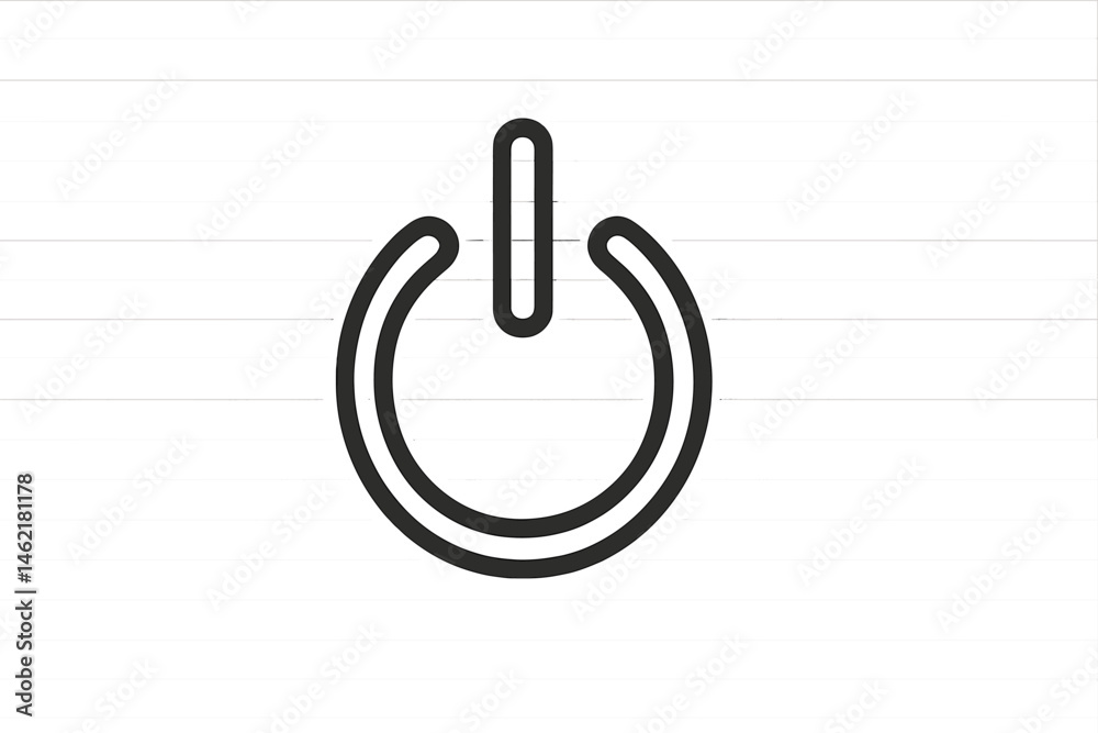Poster power button vector icon representing technology and energy control in a simple design