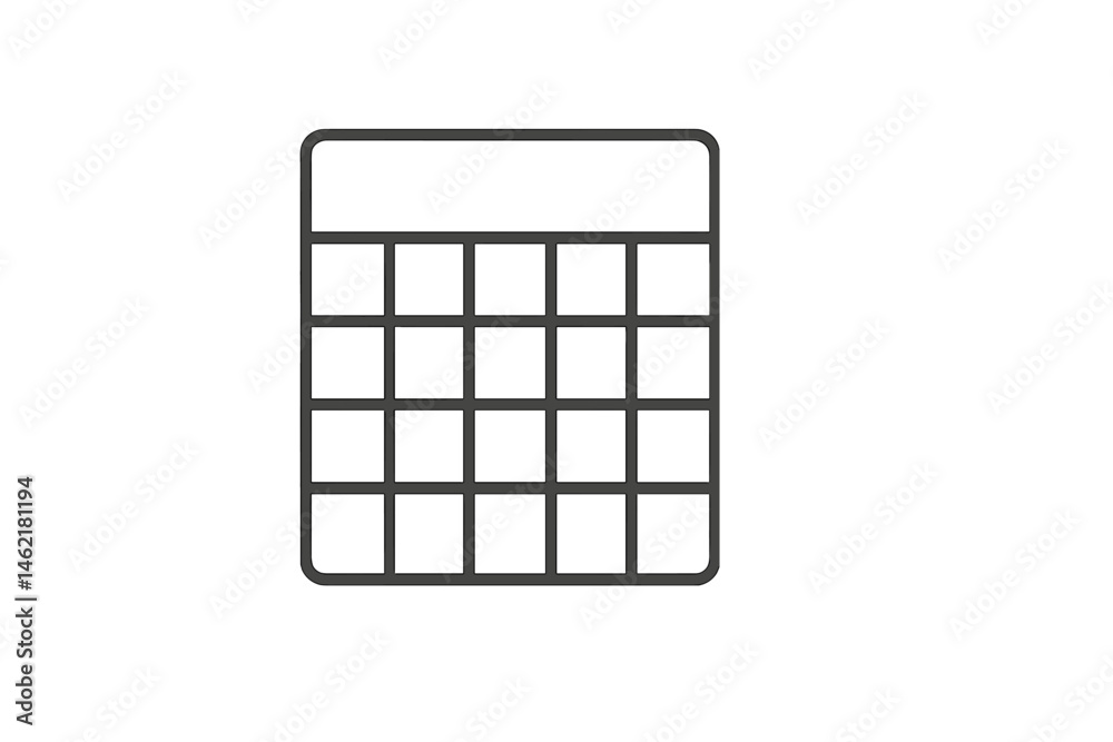 Poster grid layout icon used for scheduling or planning activities on a digital platform or application for