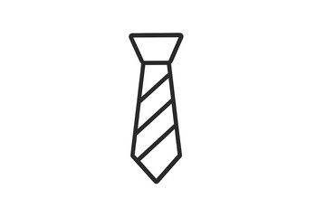 Vector illustration of a simple black tie design with diagonal stripes suitable for business and formal themes
