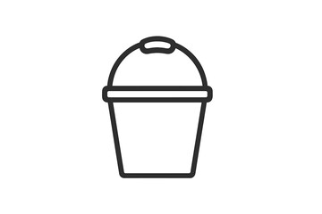 Colorful vector illustration of a simple bucket with a lid for cleaning or storage purposes