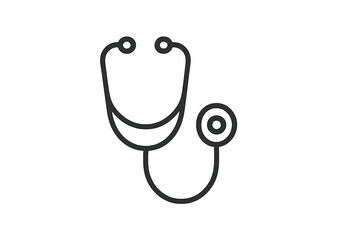 Vector illustration of a stethoscope symbol representing healthcare and medical practice in a simple design