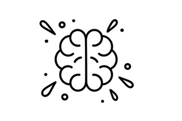 Vector illustration icon representing creativity and innovation with a stylized brain design