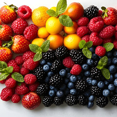 Fototapeta premium Colorful berry and fruit medley