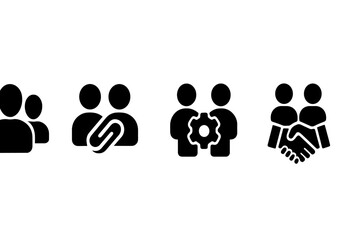 Collaboration icons illustrating teamwork, partnership, and cooperation in a vector design format for various uses