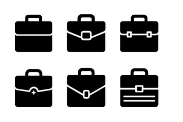 Vector icons of briefcases in various styles, perfect for business use and creative projects