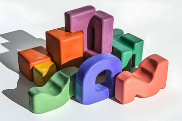 Fototapeta premium Colorful building blocks arrangement