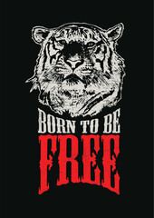 T-shirt print Vector "Born To Be FREE" DTF Design