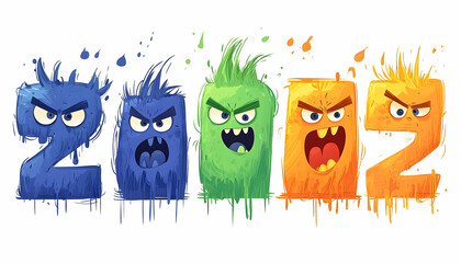 Colorful cartoon monsters 2002