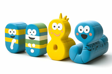 Obraz premium Colorful cartoon numbers educational toys