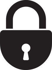 Padlock Silhouette in Black | Vector Design for Privacy and Lock Concepts