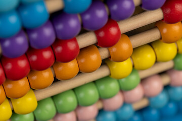 children's abacus for learning and development, closeup