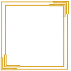 Golden Elegance: A symmetrical, elegant, golden-yellow rectangular frame gracefully poised against a pristine backdrop.