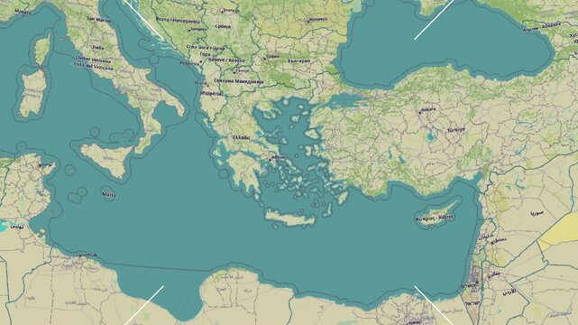 Andros Island in the Aegean Sea. Zoom