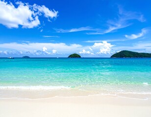 Fototapeta premium 透き通った海と白い砂浜 バカンス