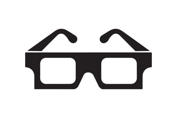 Simple black and white 3D glasses outline drawing