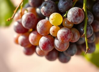 Vibrant Bunch of Grapes on a Light-colored Surface