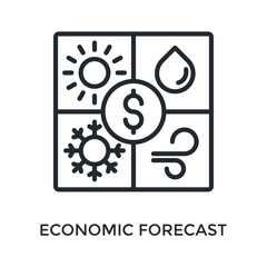 Economic Forecast Icon Outline Style. Vector Illustration For Graphic Design