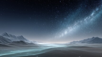 Fototapeta premium Exploring the Boundaries of Abstract Architecture in a Futuristic Desert Landscape With a Striking Modern Blue Reflection