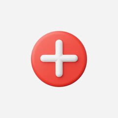 Fototapeta premium 3d Realistic Circle Button Add vector illustration