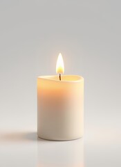 Intimate Moment: Lit Candle in Soft Focus
