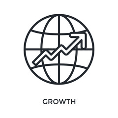 Growth Icon Outline Style. Vector Illustration For Graphic Design