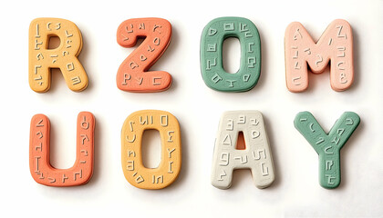 Colorful letters r 20 m 20 day design