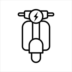 Skuter Listrik Icon Symbol isolated white background. vector illustration. color editable. © Syarif
