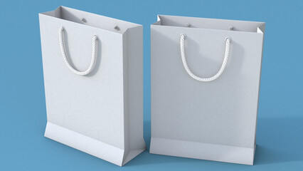 white paper bag for mockup 3D render