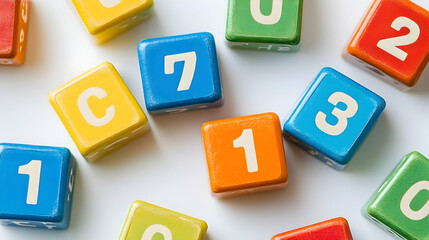 Obraz premium Colorful number blocks educational image