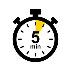 Stopwatch icon. 5 min timer