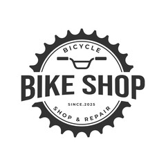 Fototapeta premium bicycle logo vector illustration badge design, bicycle shop repair logo