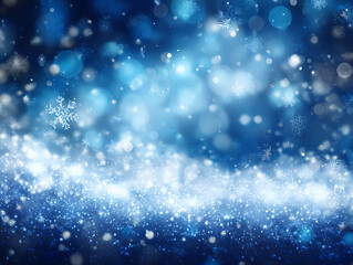 Fototapeta premium Vibrant Blue Winter Christmas Background Scene