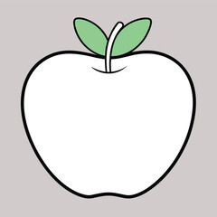 Fototapeta premium Outline apple icon on white background