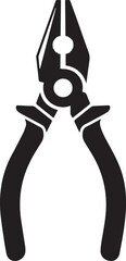 Pair of Pliers Silhouette Vector | Black Vector Art Illustration for Tool and Hardware