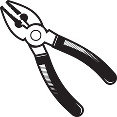 Pair of Pliers Silhouette Vector | Black Vector Art Illustration for Tool and Hardware