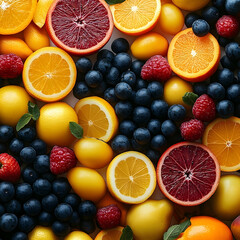 Colorful fresh fruit display