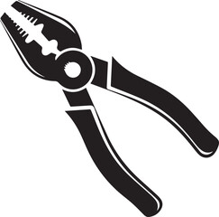 Pair of Pliers Silhouette Vector | Black Vector Art Illustration for Tool and Hardware