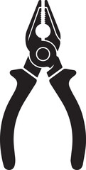 Pair of Pliers Silhouette Vector | Black Vector Art Illustration for Tool and Hardware