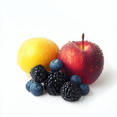 Colorful fresh fruits and berries
