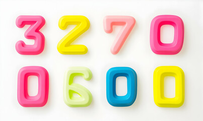 Fototapeta premium Colorful number set illustration