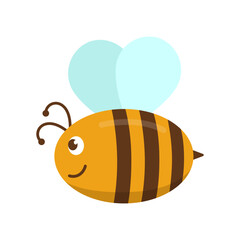 Obraz premium Cute and adorable bee flat illustration isolated on white background