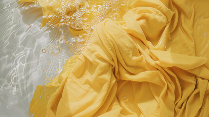 wet yellow fabric texture