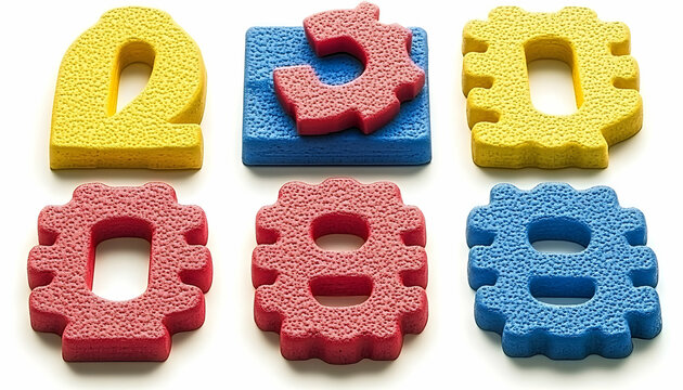 Colorful number shapes learning aids