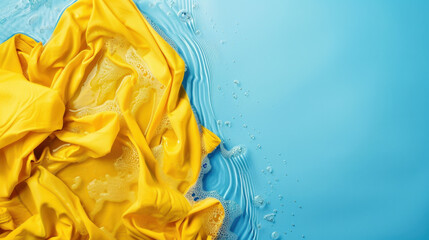 wet yellow fabric texture