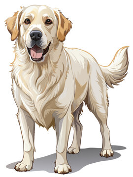 perfact Gray Labador ,full body , full color  , realistic , white background