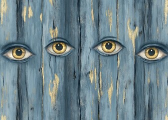 Eyes on Blue Wood Texture