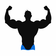 Fototapeta premium Silhouette Art Illustration of a Bodybuilder