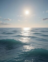 Obraz premium Subtle blue water waves, soft texture Tranquil ocean backdrop, serene sea , liquid, aqua