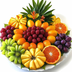 Colorful fruit arrangement on plate