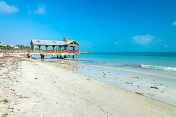 Pier on the beach in Key West, Florida